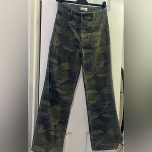 Woman’s ASKK NY Camo Printed Sailor Pants Straight Wide Leg